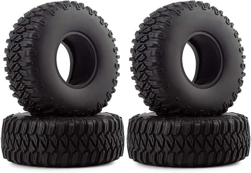 4PCS 95MM Rubber Tyres, 1.55 inch Terrain Wheel Tires for 1:10 RC Crawler Car, Compatible with Tamiya MST JIMNY Axial