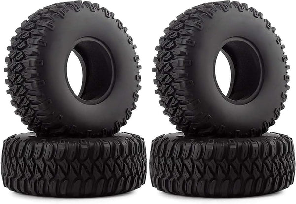 4PCS 95MM Rubber Tyres, 1.55 inch Terrain Wheel Tires for 1:10 RC Crawler Car, Compatible with Tamiya MST JIMNY Axial