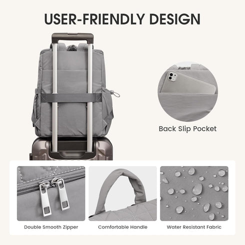 G4Free Backpack Diaper Bag for Moms Dads Travel Baby Bag with Pacifier Case & Insulated Pockets,Grey