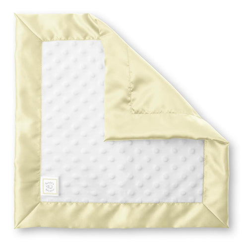 SwaddleDesigns Baby Lovie, Small Security Blanket, Plush Dots with Satin Trim, Pastel Yellow by SwaddleDesigns