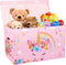 Large Toy Box Chest - Collapsible Sturdy Organizer for Kids, 25"x13"x16" Pink Toy Storage Bins with Lids