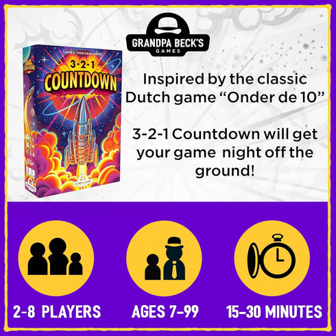 3-2-1 Countdown Assets 2-8 7+ Grandpa Beck's Games | Hand Elimination Card Game for Kids, Teens, Family & Adults | from