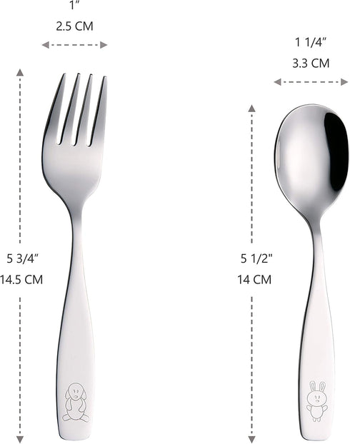 ANNOVA Kids Silverware Set - Children's Safe Flatware Stainless Steel Utensils for LunchBox (12 Pieces)