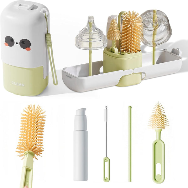 NONENDU Baby Bottle Brush Set - Baby Bottle Cleaner Kit with Nipple Brush,