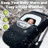 Mamatepe Winter Baby Car Seat Cover, Rain and Snow Repellent, Windproof Warm Fleece Breathable with U Shape Zipper