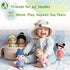 OUOZZZ Set 5 8.8 Soft Baby Dolls of Multicultural Plush Dolls in Basket | Diversity Ethnic Snuggle Toys for Toddlers
