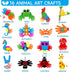 HAPMARS Animal Paper Art Craft Kit for Kids, 16 pcs Make Your Own Craft Projects for Boys Girls Age 3-8