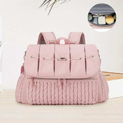 Guohetuk Backpack Diaper Bag Nappy Tote Bag, Changing Bag, for Phone,Toys Keys, Pink