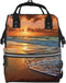HCBPWVQA Evening Beach Sea Water Diaper Bag with Changing Pad and Pacifier Holder,