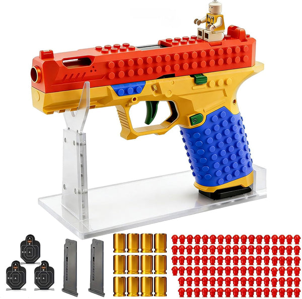 MUJERWQ DIY Building Block Foam Blaster Set - Educational STEM Toy Gun with
