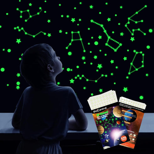 Realistic Tiny 3D Domed Glow in The Dark Stars, 826pcs Adhesive Glow Dots and Stars for Kids Bedroom Decor