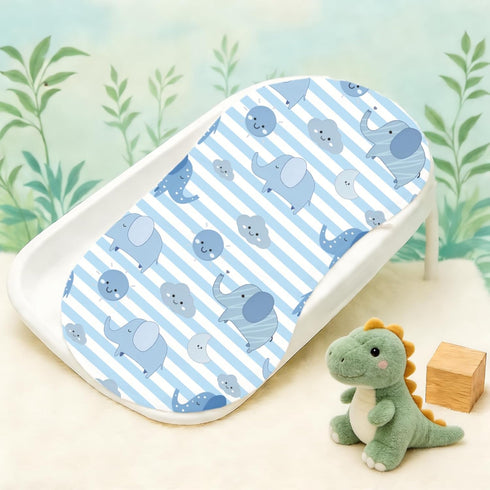 Wauprant 4pcs 100% Elephant Burp Cloths for Baby Boys Girls Cotton Blue Elephant Themed Design Burp Rags, Soft