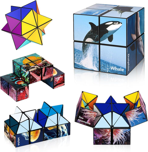 Star Cube Magic Cube Set, 2 in 1 Yoshimoto Cube for Kids and Adults, Toys for Ages 8-12