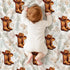 (01) Western Baby Blanket, Cowboy Minky Blankets for Boys Girls, Nursery Room Decor, Soft Warm Lightweight Nursery Bed
