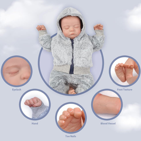 BABESIDE Lifelike Reborn Baby Dolls Boys - 17-Inch Realistic Newborn Full Body Vinyl Baby Dolls with Toy & Gift Box