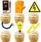 18pcs Gold Glitter Tools, Dessert Cupcake Topper Power Electrician Lineman Theme Decor for Birthday Party