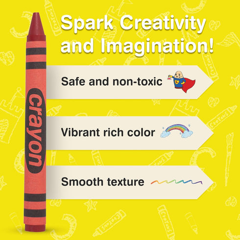 80 Count Lucky Art Red Crayons Bulk - Regular Size Single Color Crayon Refill, Non-Toxic Art Supplies for Teachers