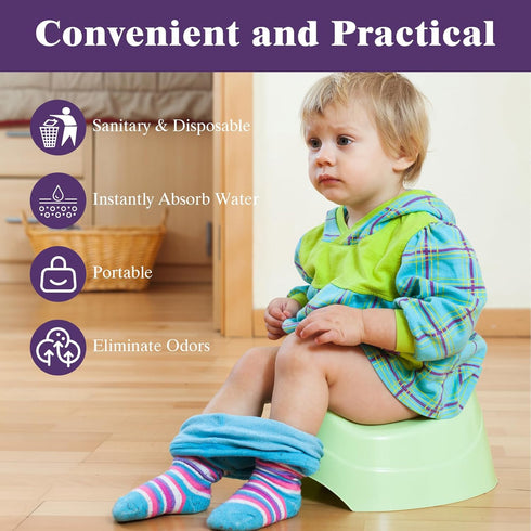 WAAYAA 50 Packs Disposable Super Absorbent Potty Pads for Toddlers-Leak-Proof, Odor-Locking, Ultra-Soft Potty Liners