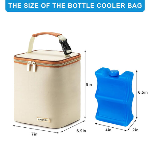 Pack 4 9 Breastmilk Cooler Bag with Ice Fits Baby Bottles Up to Ounce, Baby Bottle Bag Great for Nursing Mom Daycare
