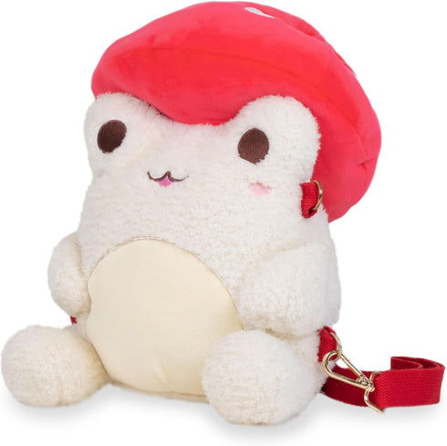 Cuddle Barn PlushGoals Toadstool Wawa Backpack Stuffed Animal, Kawaii Cute Red Mushroom Plush Bag, 9 inches