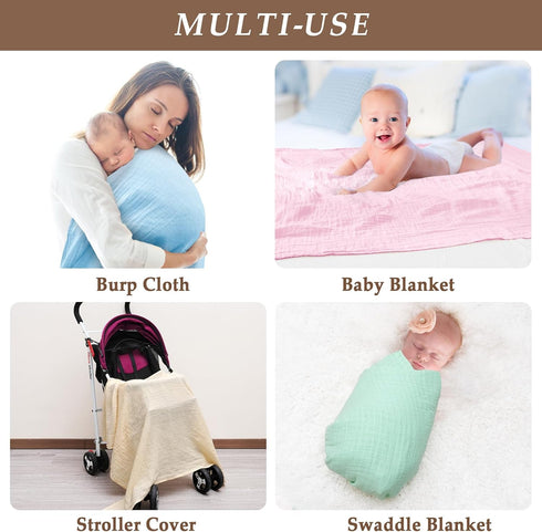 4 Pack 47" 47", 100% david's kids Baby Muslin Swaddle Blankets x Cotton Swaddling Blankets Wrap for Boys Girls, Ultra