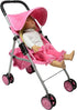 My First Doll Stroller with Basket - Pink Quilted Design