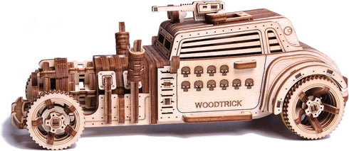Wood Trick Apocalyptic Car 3D Wooden Puzzles for Adults and Kids to Build, Wooden Model Car Kits