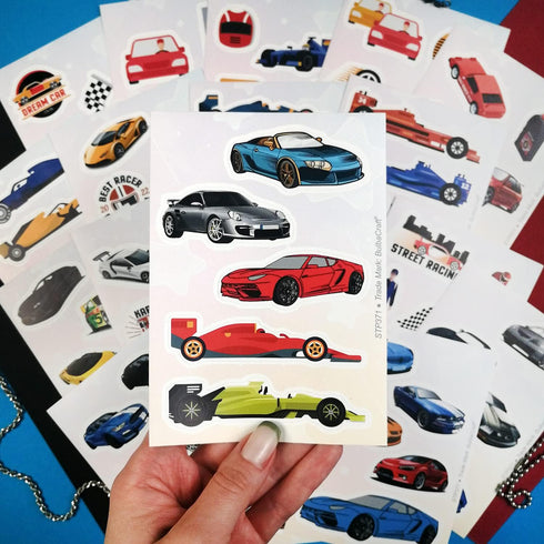 100Pcs Race Car Stickers for Kids, Racing Decals and Party Favors for Race Car Birthday Decorations