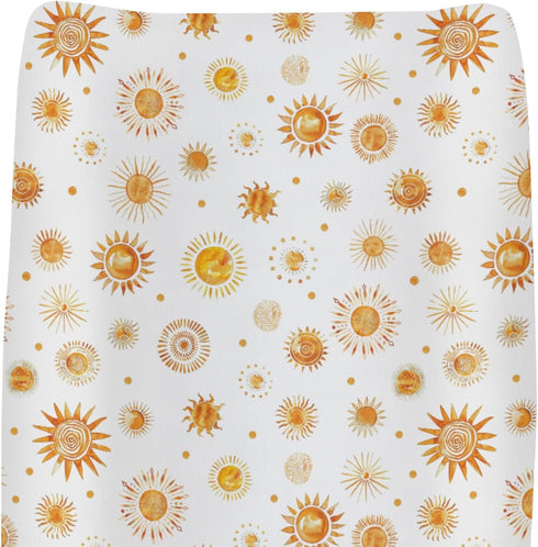 ZoUbqchY Watercolor Boho Suns Changing Pad Covers for Baby Girls Boys Tribal Sun