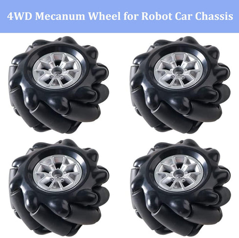 4WD Metal Smart Car Chassis - MC100 Remote Control Robot Platform Kit with 60mm Mecanum Wheel for Arduino/Raspberry Pi