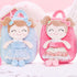 Gloveleya Toddler Backpack - Baby Girl Gift Plush Diaper Bag with Spring Girl Doll, Pink 9 Inches