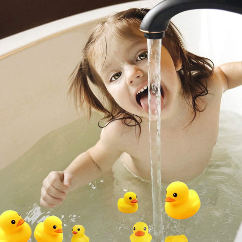 Yellow Rubber Ducks, 7pcs Large Bath Toys for Baby Shower Infants Kids Toddler Party Decoration