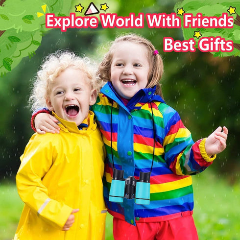 Kids Binoculars, Best Gifts for 3-12 Years Boys Girls, High-Resolution Optics Mini Compact Telescope for Outdoor Play