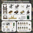 Playset Army Toys, Kids Military Battle with Army Men Action Figures, Army Vehicles, Tank, Truck, Boat, Motorcycle