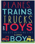 Stupell Industries Planes, Trains, Trucks and Toys Wall Plaque, 10x15, Design By