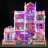 Doll House Set for Girls, Princess House Toys with 4 Dolls and 4-Story 11 Rooms for Kids