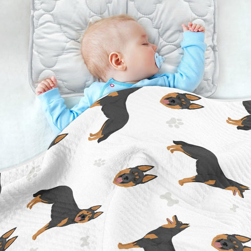 30X40 Swaddle Blanket Bohemian Shepherd Dog Cotton for Infants, Receiving, Lightweight Soft Swaddling for Crib