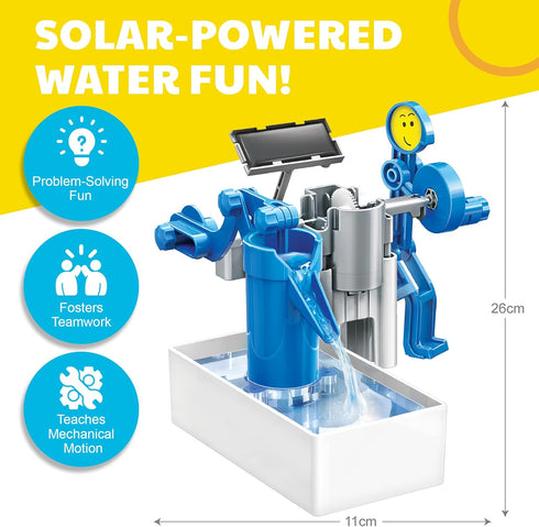 Green Science - Hybrid Solar Power Water Pump - Dual Power STEM Toys Educational Kit for Kids - Solar and Battery