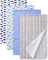 Gina Era Cotton Flannel Receiving Blankets Baby 4 Pcs, Baby Swaddle Blankets,