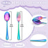 E-far 10-Piece Rainbow Toddler Utensils, Kid Stainless Steel Silverware Set, Children Safe Forks and Spoons Set for Self Feeding, Healthy & Non-Toxic, Mirror Polished & Easy to Clean by E-far