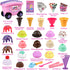 Magic4U 48 Set 3 4 5 6 Ice Cream Cart Toys for Kids, Piece Ice Cream Shop Pretend Play with Scooper, Toppings and Other