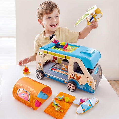 Hape Adventure Van for Pretend Play with Action Figures, Dimensions: 12.2 x 6.7 x 5.7 inches