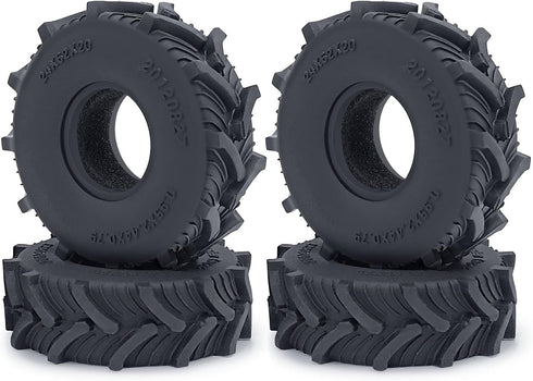 MOHERO 4PCS 1.0" Soft Mud Terrain Rubber Tyres for 1/24 Axial SCX24 Bronco Gladiator Deadbolt RC Crawler Car Upgrade