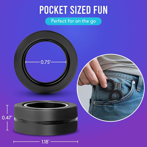BUNMO Magnetic Fidget Ring, Fidget Toys for Adults, Endless Hours of Fun, Spin, Connect & Play, Engaging Toy for Boys &