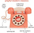 Communication 2+ Mentari Toys - Ring Ring Telephone - Solid Wood Retro Chorded Dial Phone for Toddlers - Pretend Play