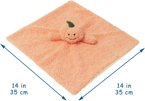 Baby Orange Pumpkin Soft Stuffed Animal Security Blanket, Plush Pumpkin Character Lovey Blanket, Baby Shower/Nursery Gift, Cuddly Newborn, Infant, Toddler Snuggle Blankie for Boys Girls, 14" by Doindute