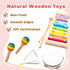 1 2 1-3, Set Montessori Toys for Year Old, Wooden Musical Instruments for Toddlers Educational Baby Drum with Xylophone