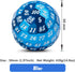 DNDND Blue D100 Dice Set - Single Metal 100 Sided Die with Case and Velvet Pouch for Table Games