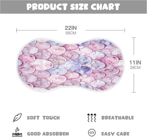 YETTASBIN Mermaid Scale Muslin Baby Burp Cloth, Super Soft Absorbent Cotton Burp Rag Baby Bibs Feeding Cloth