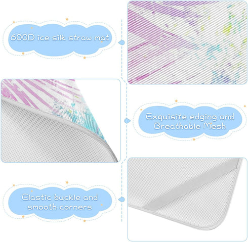 SyXIOP 28" 52" Colorful Dreamy Tropical Plants Cooling Baby Waterproof Crib Mattress Cover x Washable Crib Padding